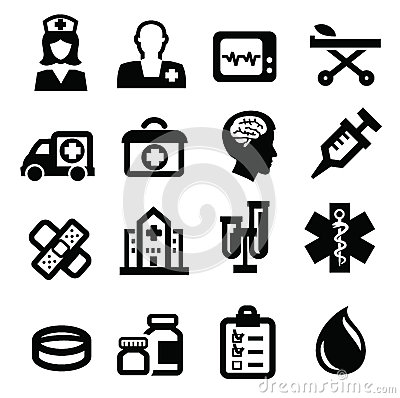 Medical Icons Black and White