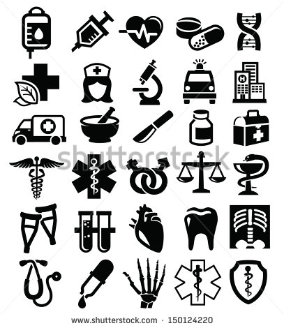 Medical Icons Black and White