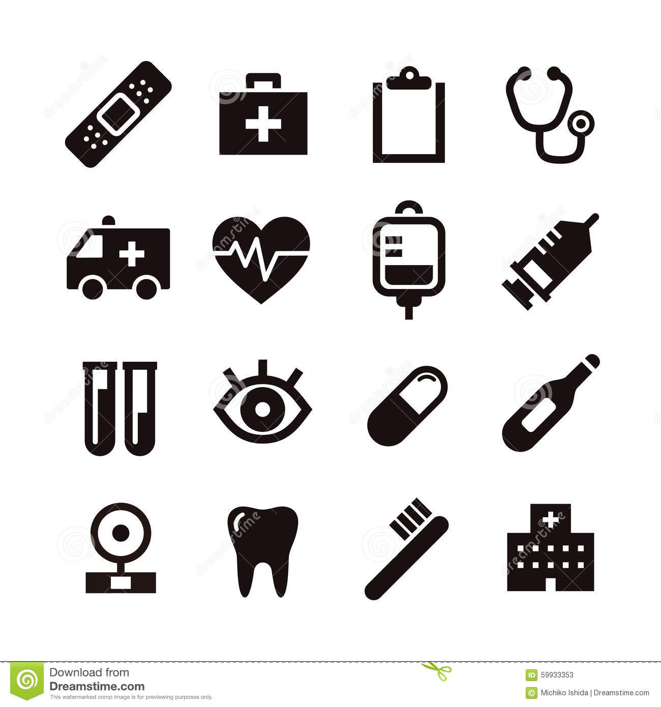 Medical Icons Black and White