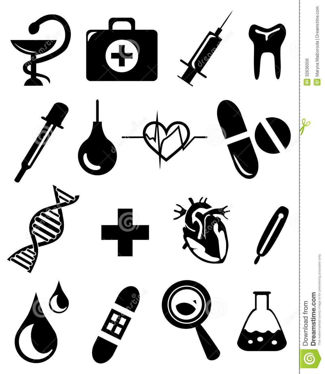 Medical Icons Black and White