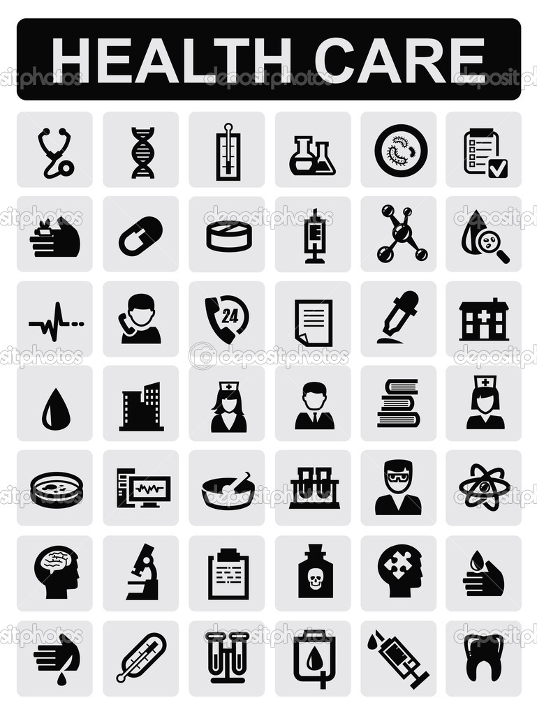 Medical Icons Vector Black