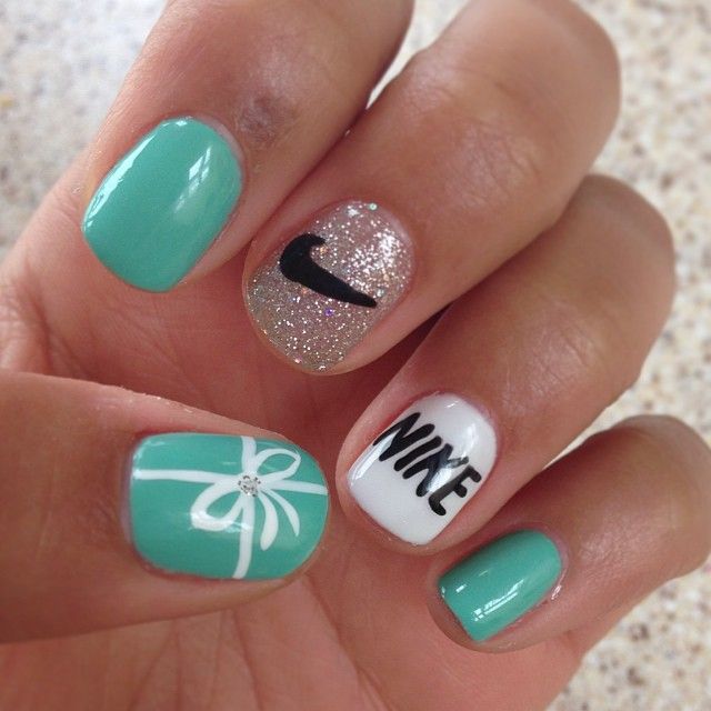 Nike Tiffany Blue Nails