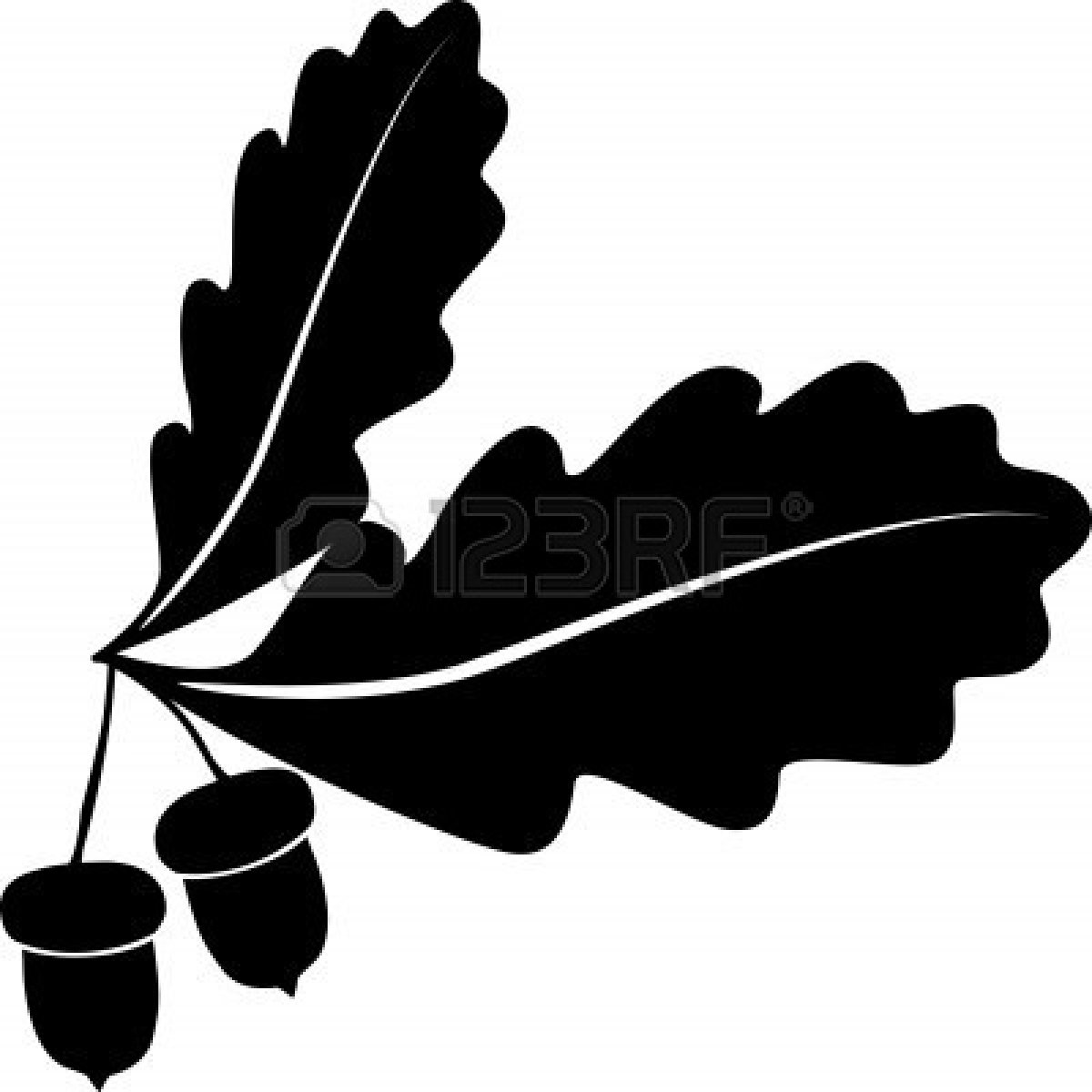 Oak Leaf with Acorn Silhouette