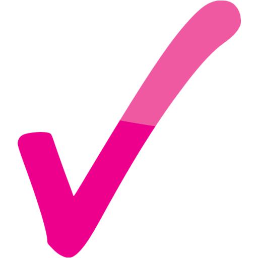 Pink Check Mark Icon