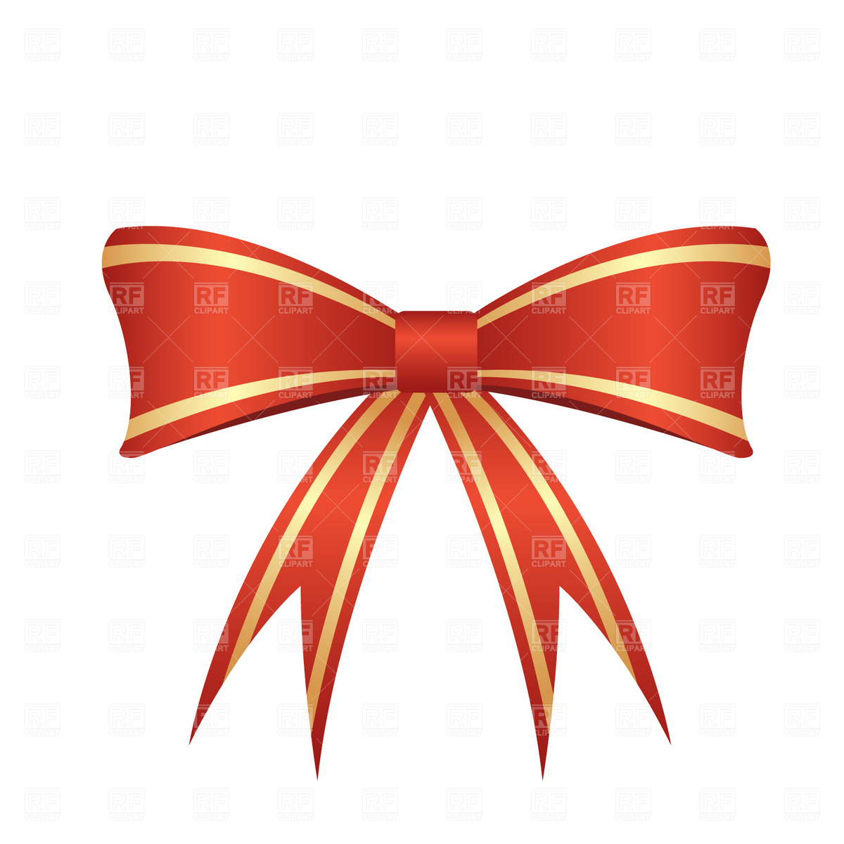 Red Christmas Bow Vector Clip Art