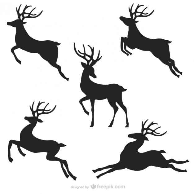 Reindeer Silhouette Vector Free