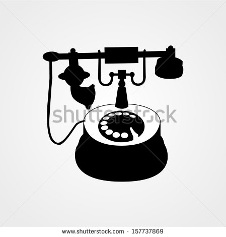 Rotary Phone Icon Black and White