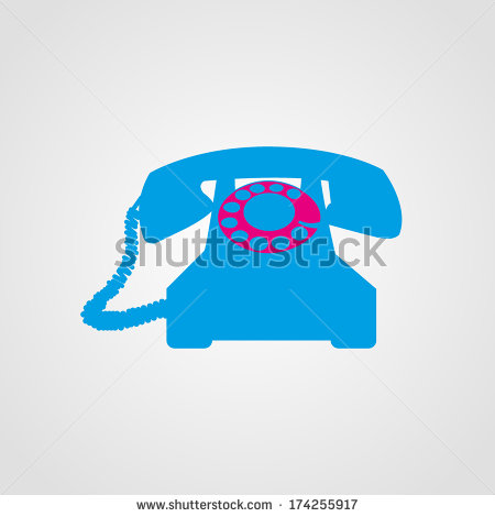 Rotary Phone Icon Black and White