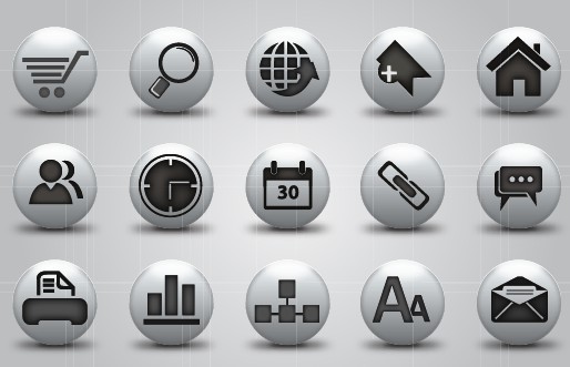 Round Grey Icon Web Vector