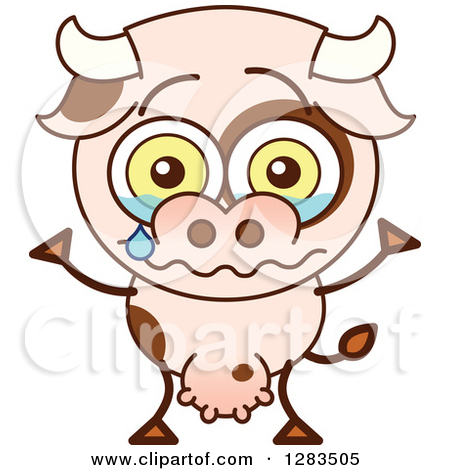Sad Cow Cartoon Clip Art
