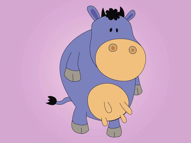 19 Sad Cow Vector Free Images
