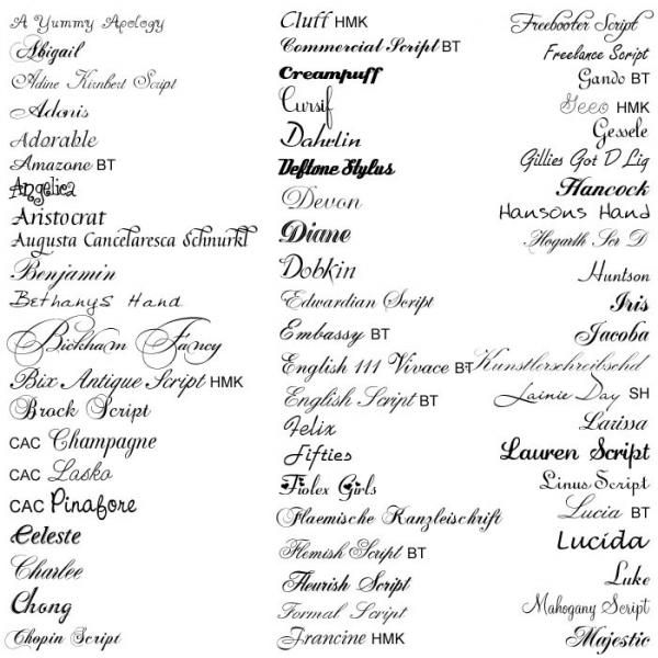 Sample Tattoo Script Fonts Sample Tattoo Script Fonts