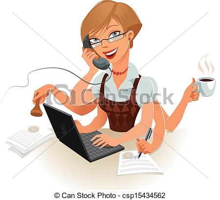 Secretary Computer Clip Art