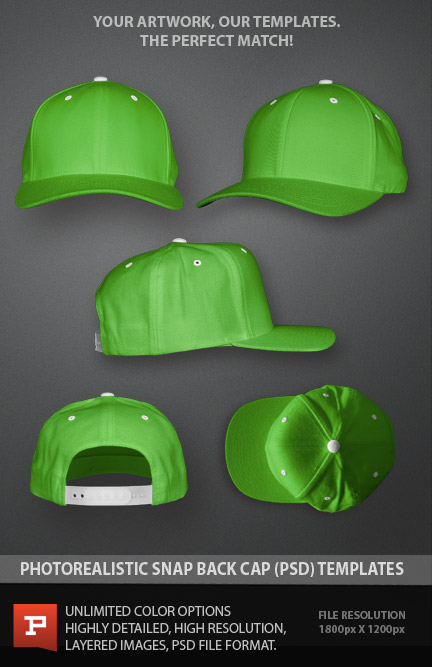 Snapback Hats Templates Photoshop