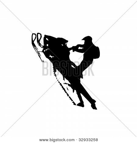 Snowmobile Silhouette Clip Art