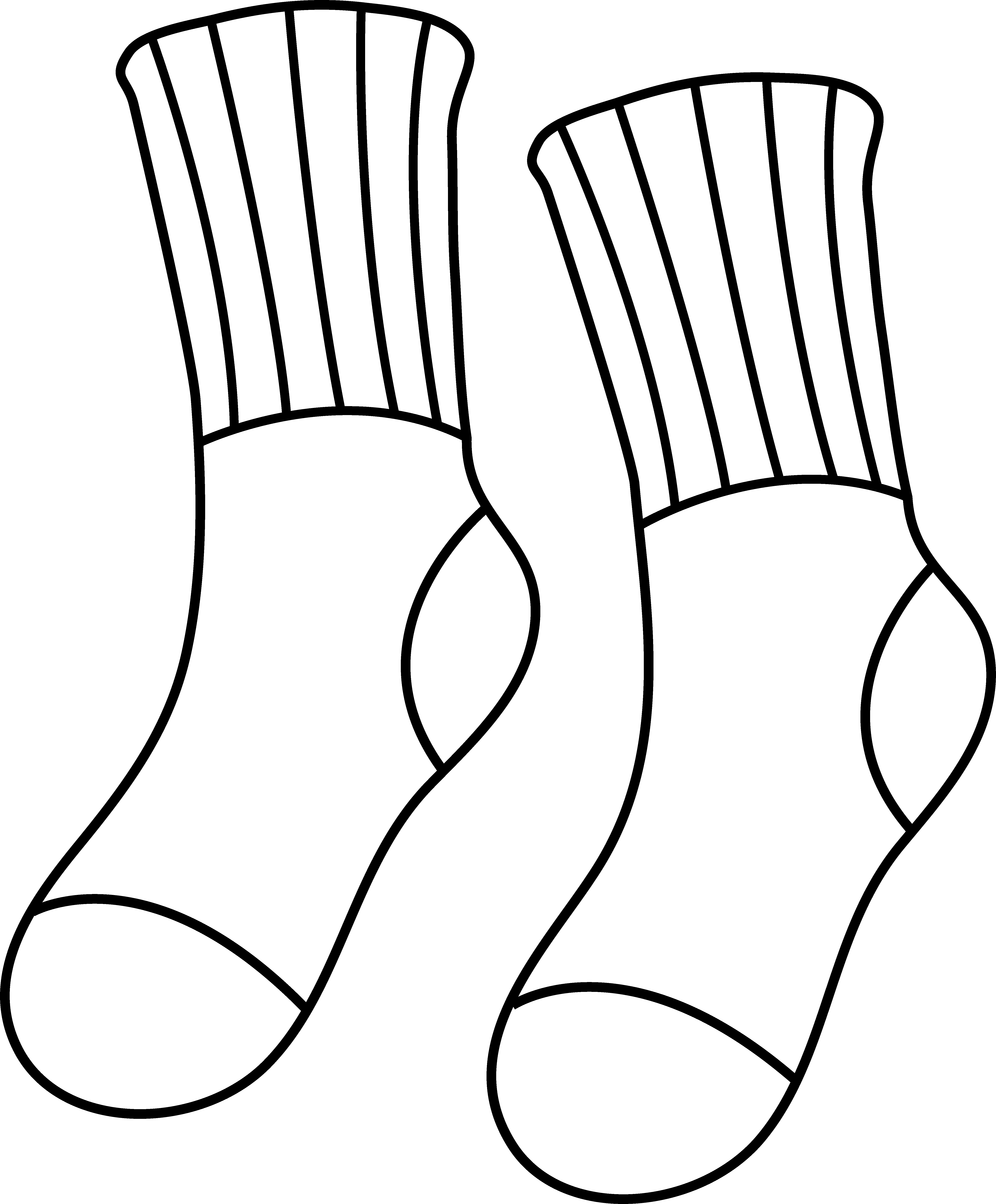 Sock Clip Art Black and White