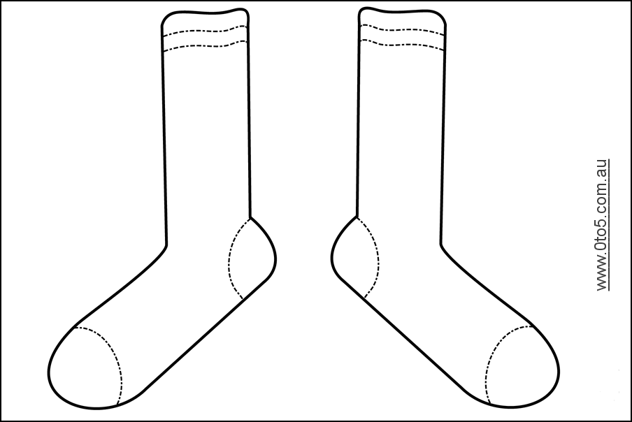 14 Socks Outline Template Images Socks Clip Art Free, Fox in Socks