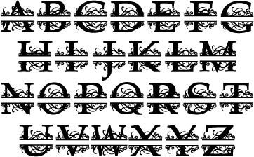 Split Letter Monogram Fonts Free