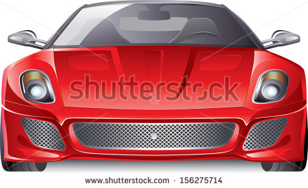 Sports Car Front View Vector Art