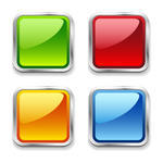 Square 3D Glossy Buttons Web