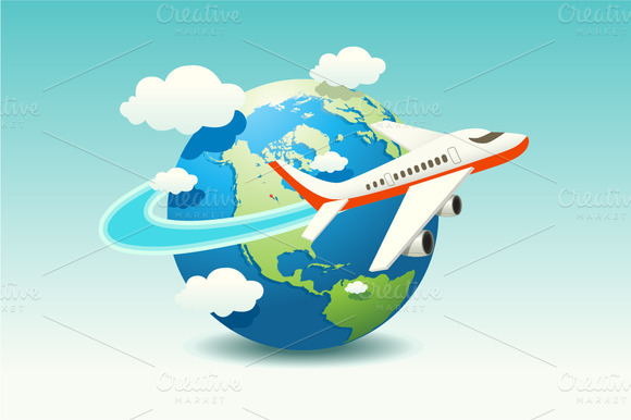 Travel Airplane Illustration