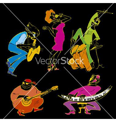 Vector Art Jazz Musicians