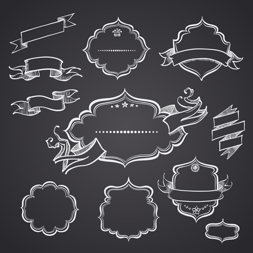 16 Ornaments Frame Vector Black And White Images