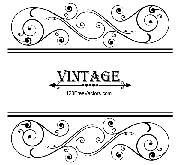 Vintage Floral Border Vector