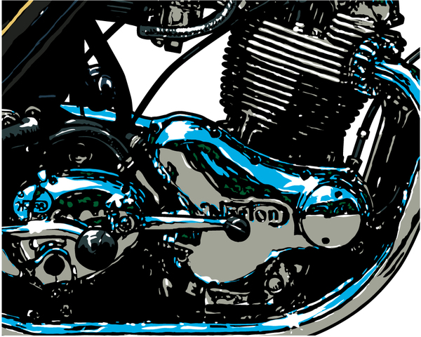 Vintage Motorcycle Vector Art