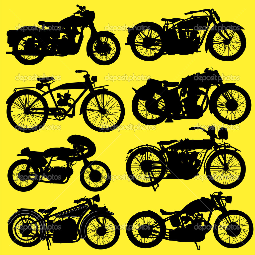 Vintage Motorcycle Vector Art