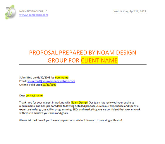 Web Design Proposal Template