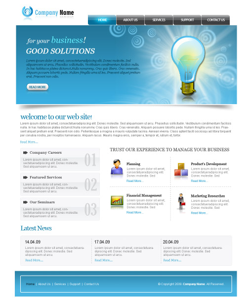 Website Template PSD Free Download