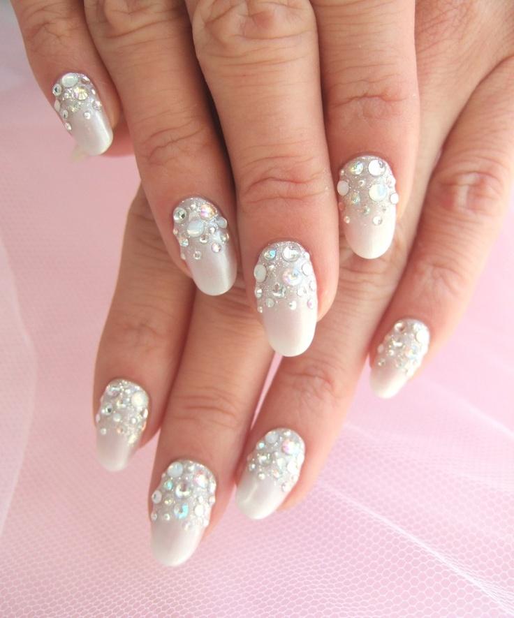 Wedding Nail Designs with Rhinestones