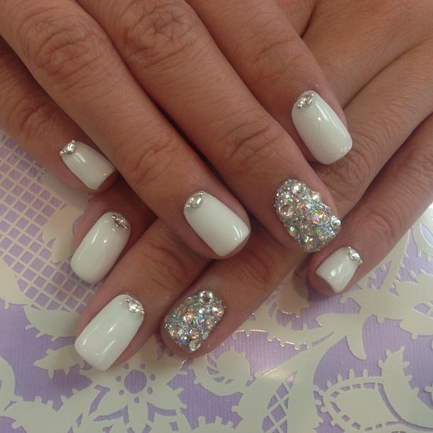 White Wedding Nails
