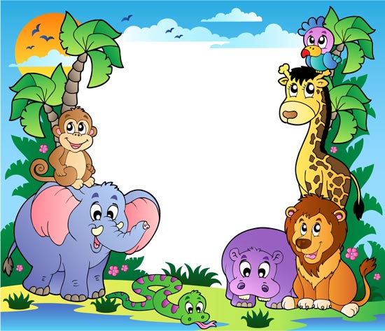 Zoo Animal Border Clip Art