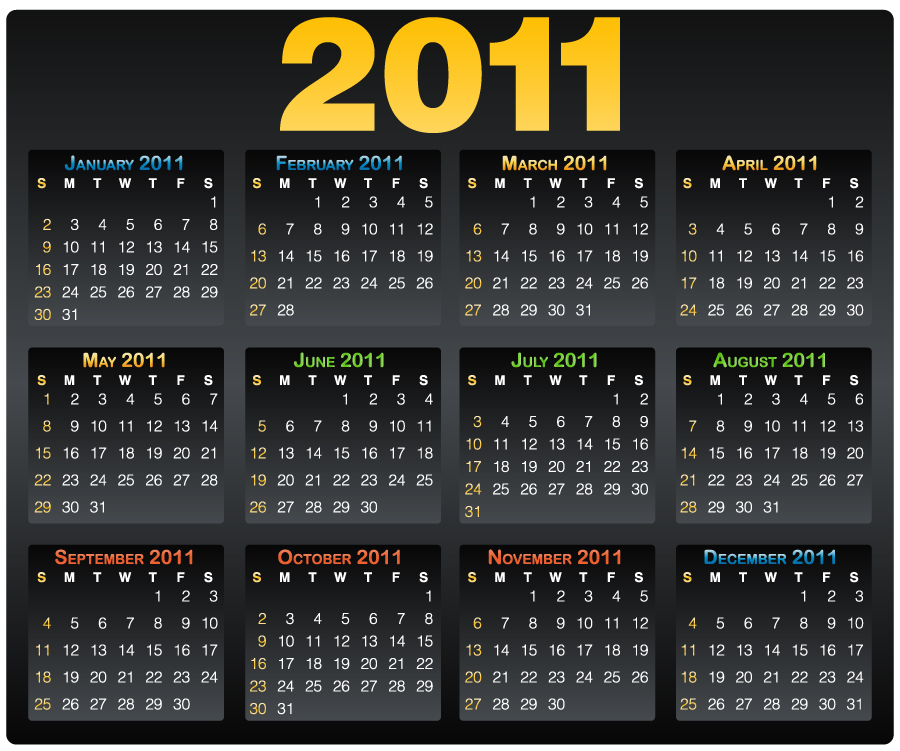 2010 Calendar Vector