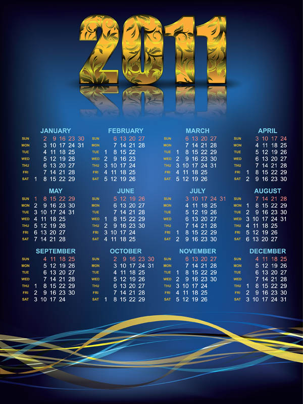 2011 Yearly Calendar Template