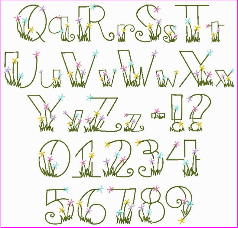 Alphabet Fonts with Flowers
