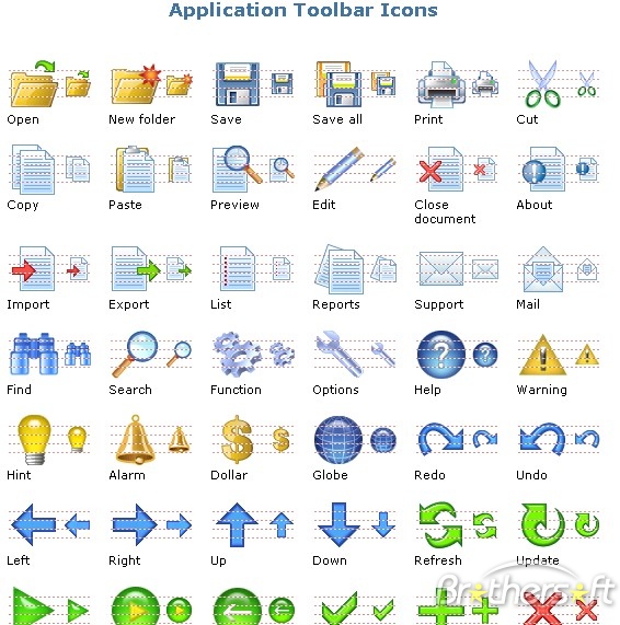 Application Toolbar Icons Application Toolbar Icons