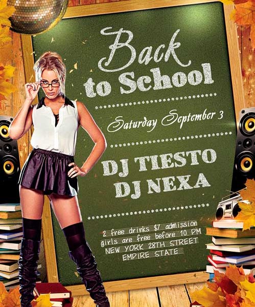 Back to School Party Flyer Psd Free