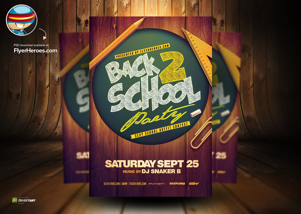 Back to School Party Flyer Template