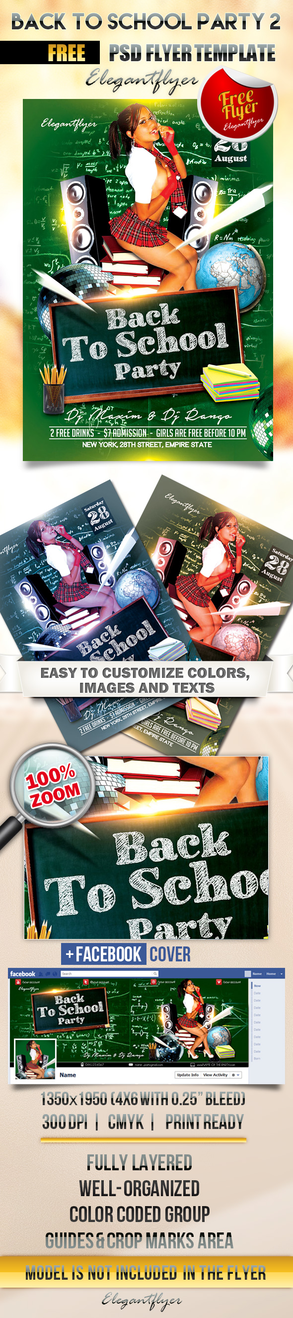 Back to School Party Flyer Template