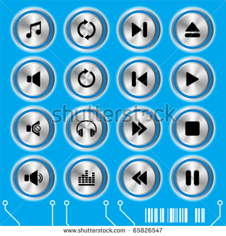 Blue Icon Set Vector