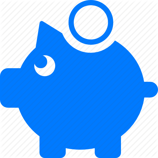 Blue Piggy Bank Icon