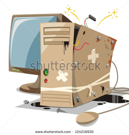 Broken Computer Vector Broken Computer Vector
