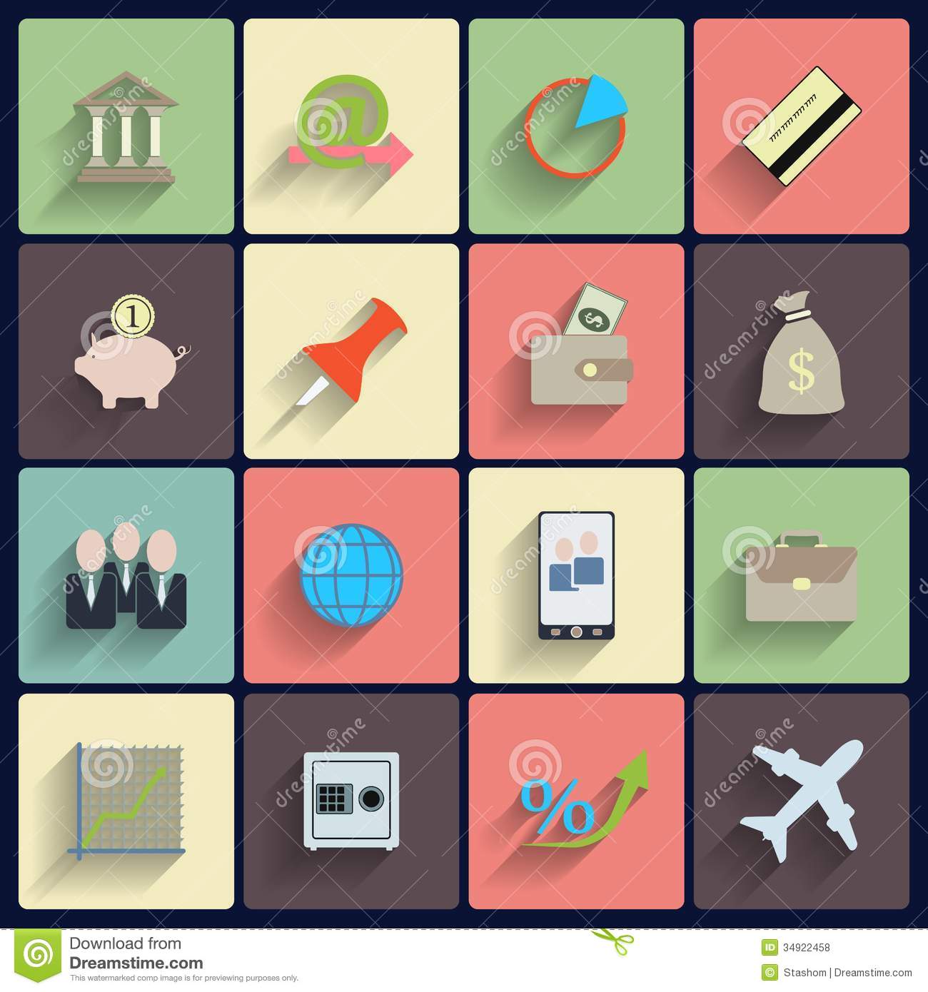 Business Icons Vector Flat