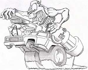 Cartoon Drawing of Car Design