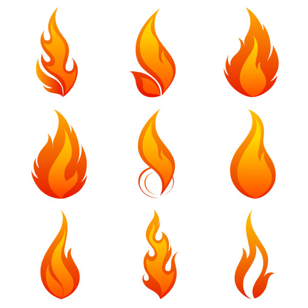 Cartoon Fire Flames Vector