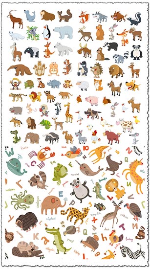 Cartoon Jungle Animals Vector
