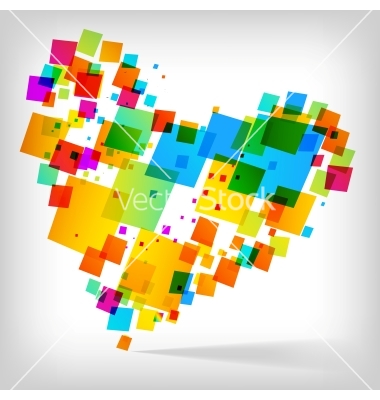 Colorful Abstract Heart Vector Art